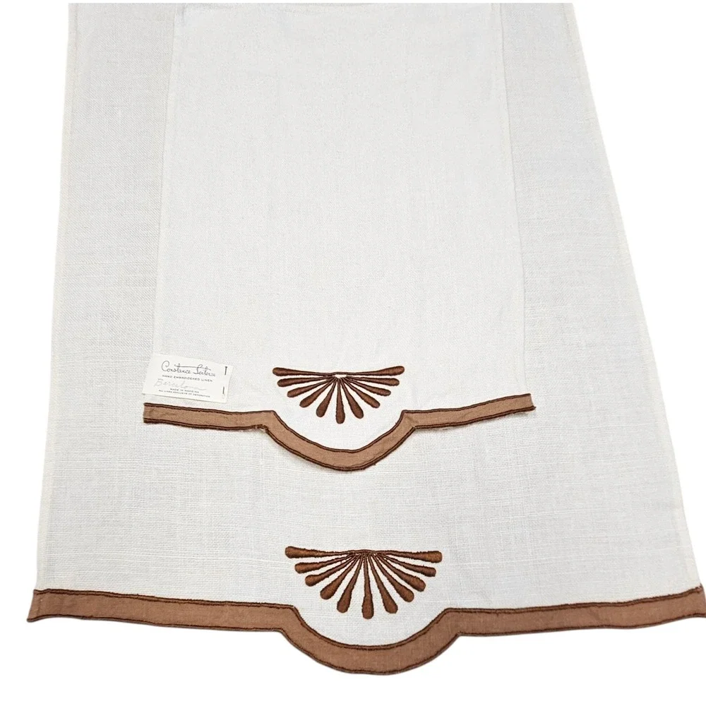 Constance Leitering MCM Linen Dish Towel Set Hand Embroidered Barcelona‎ 70s 60s